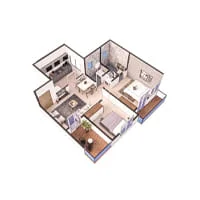 Clone Tiara Moshi 2 BHK Floor Plan Image